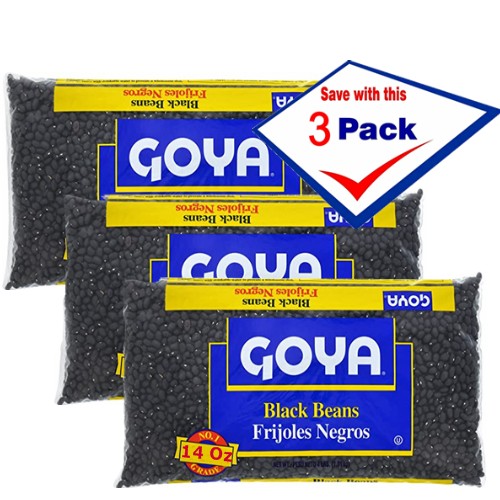 Goya Grade 1 Dry Black Beans 4 Pound Pack of 3